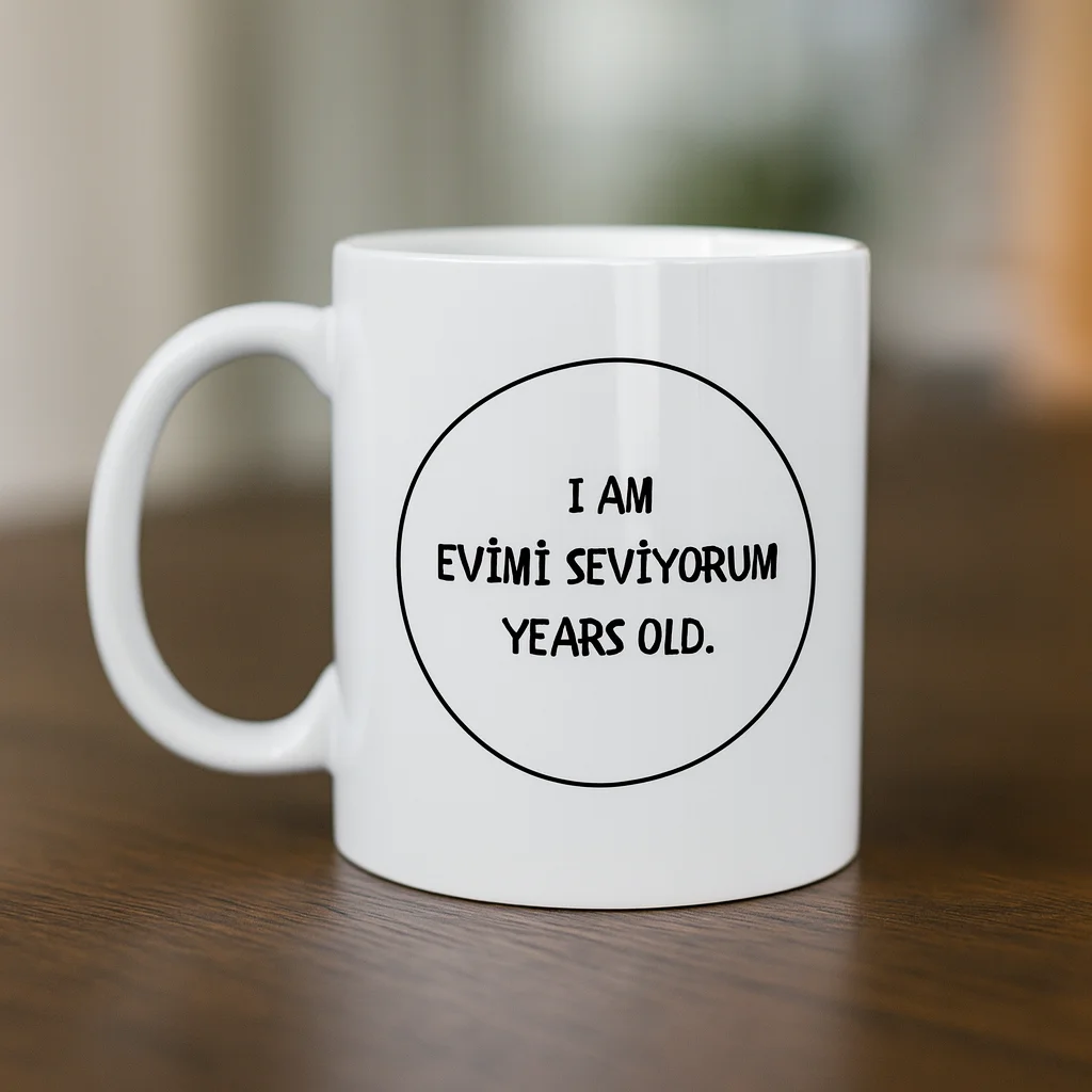 Northcity Evimi Seviyorum Yazılı Minimal Seramik Kahve Kupası Mod