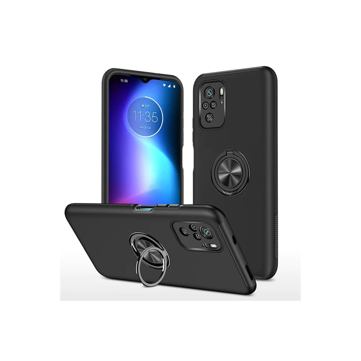 Northcity F3 Elit Yüzüklü Kapak - Siyah (Ultra Koruma, Mıknatıs & Ergonomik)