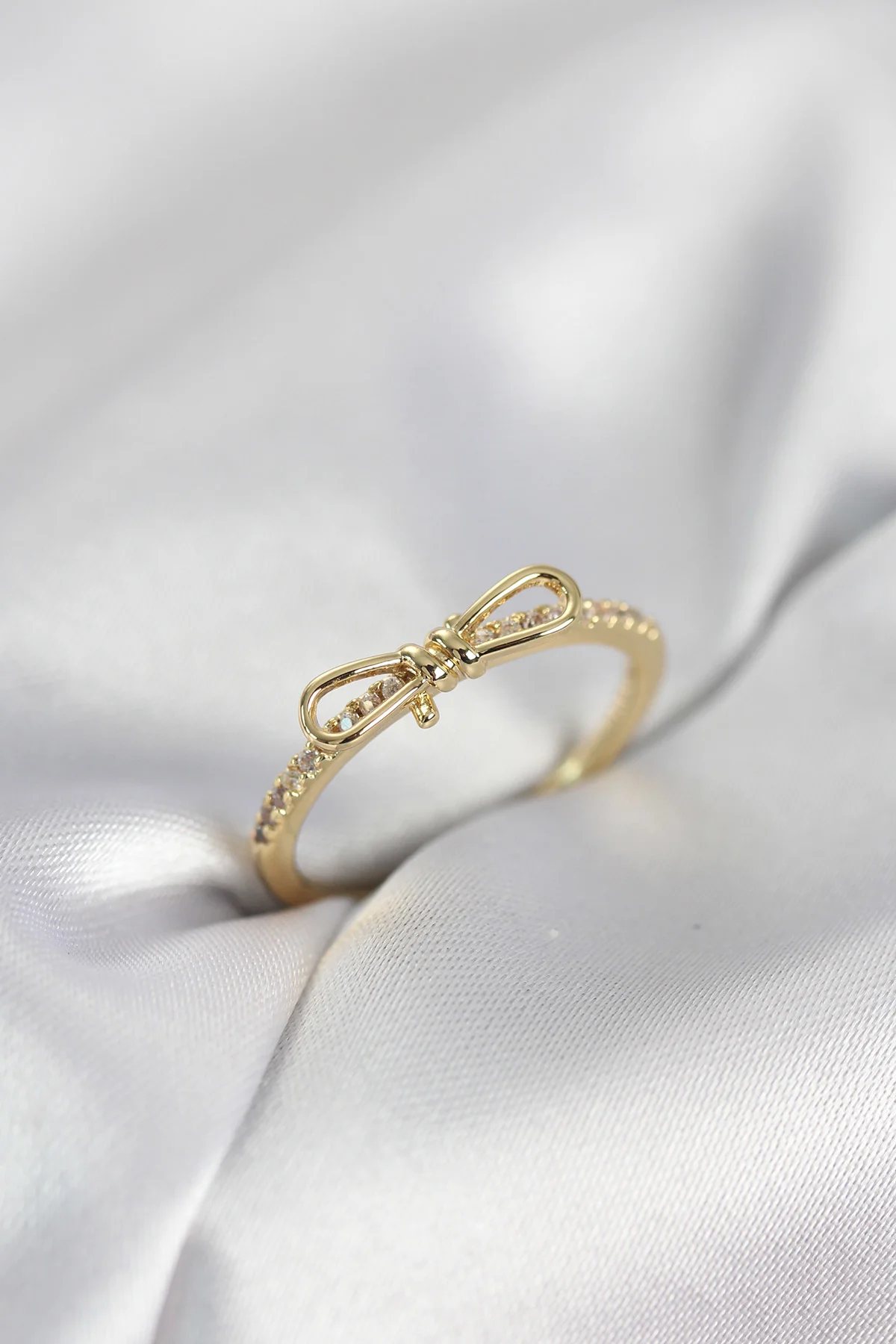 Northcity Fiyonk Model Zirkon Taşlı Gold Renk Kadın Yüzük - Şıklı