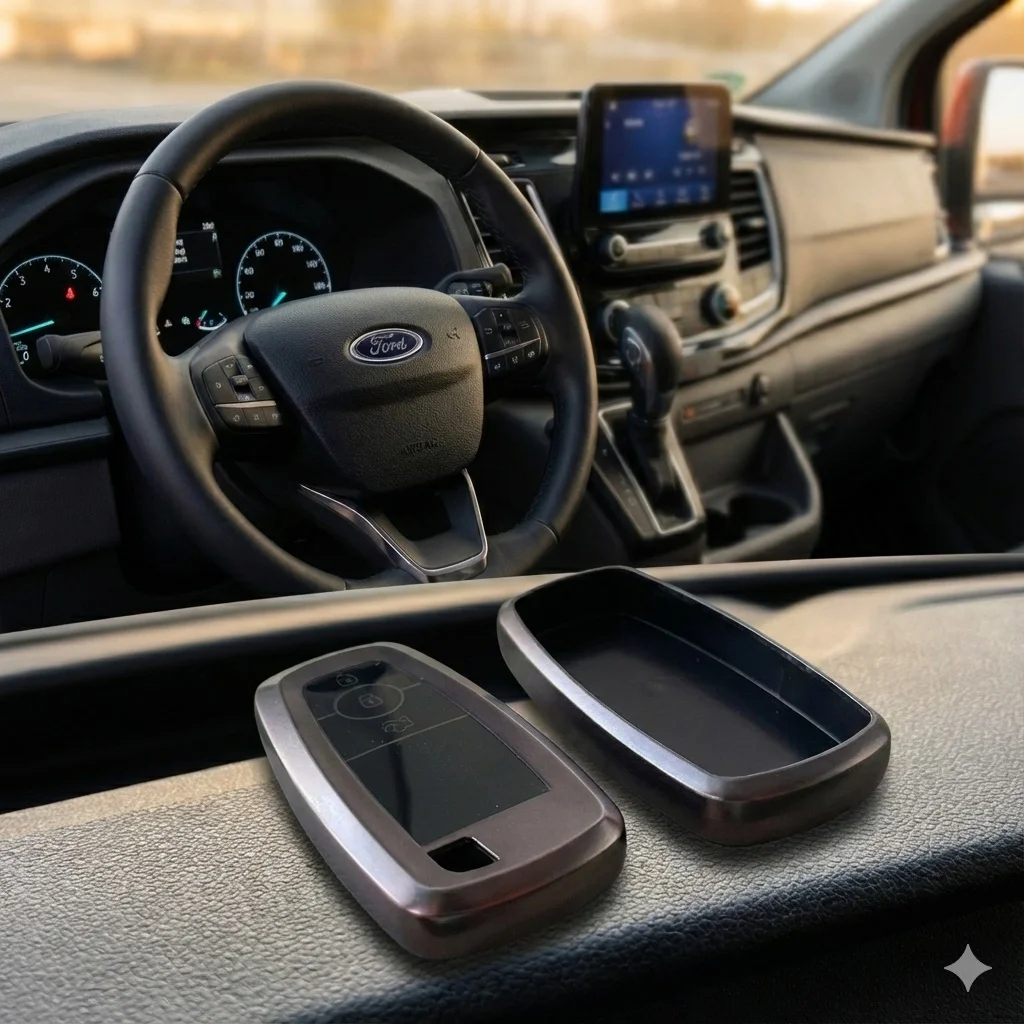 Ford Custom Uyumlu 3 Butonlu Silikon Anahtar Kılıfı - Gri Akıllı Kumanda Kapağı
