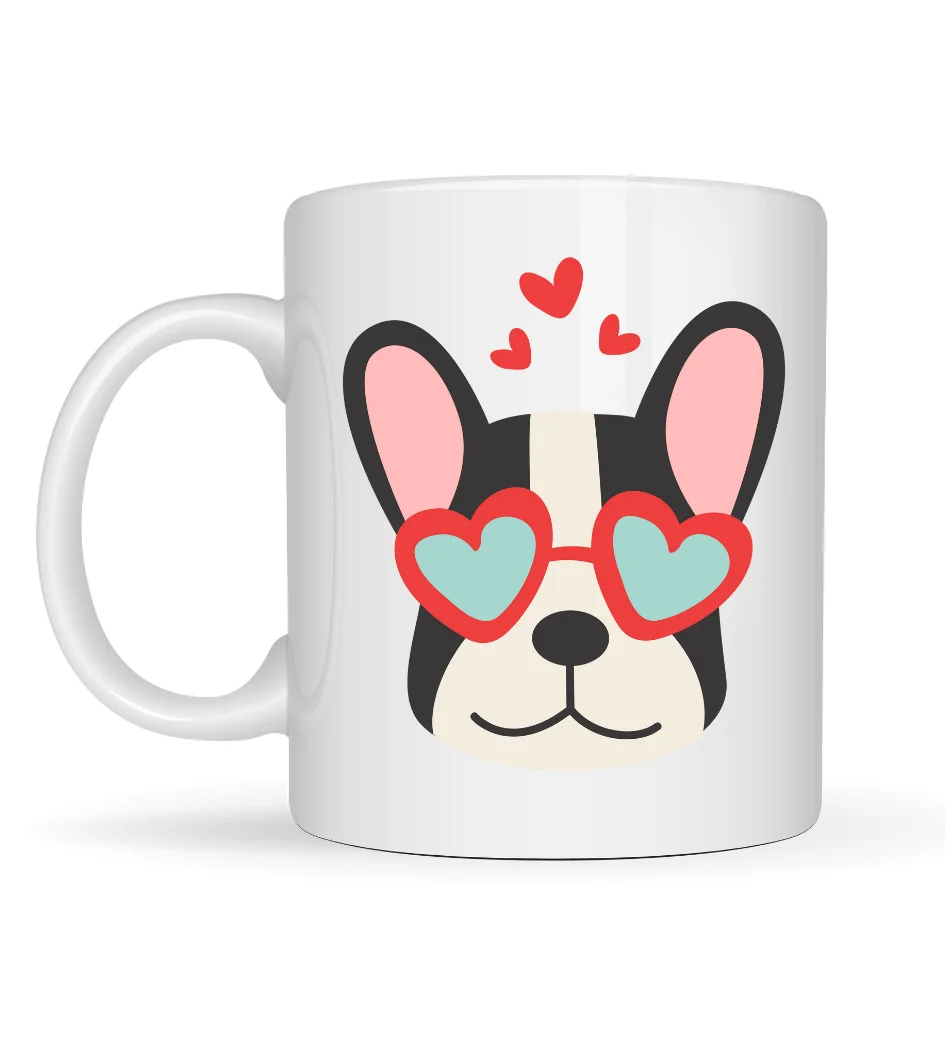 Northcity French Bulldog Porselen Kupa - Sevimli Köpek Tasarımlı 