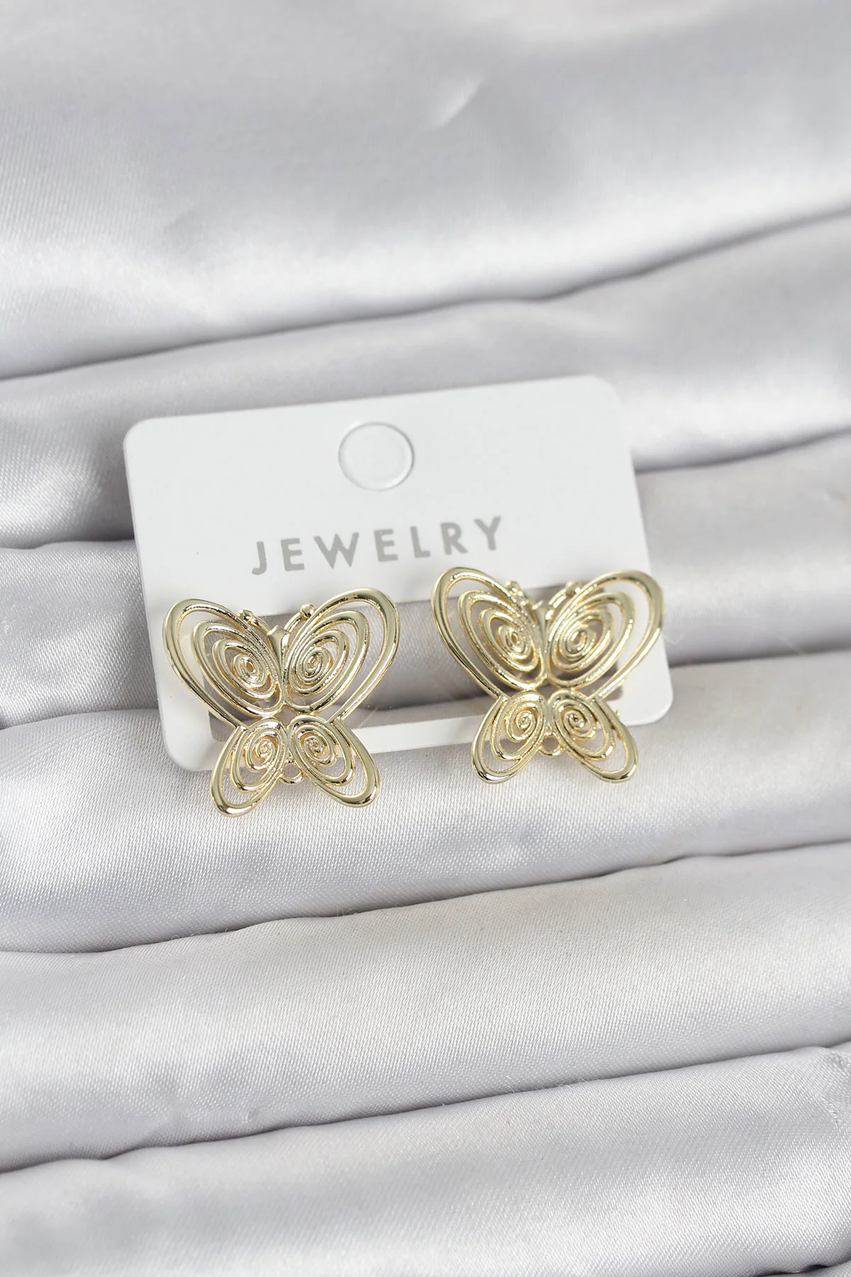 Northcity Füsun Küpesi Model Gold Kelebek Pirinç Kadın Küpe