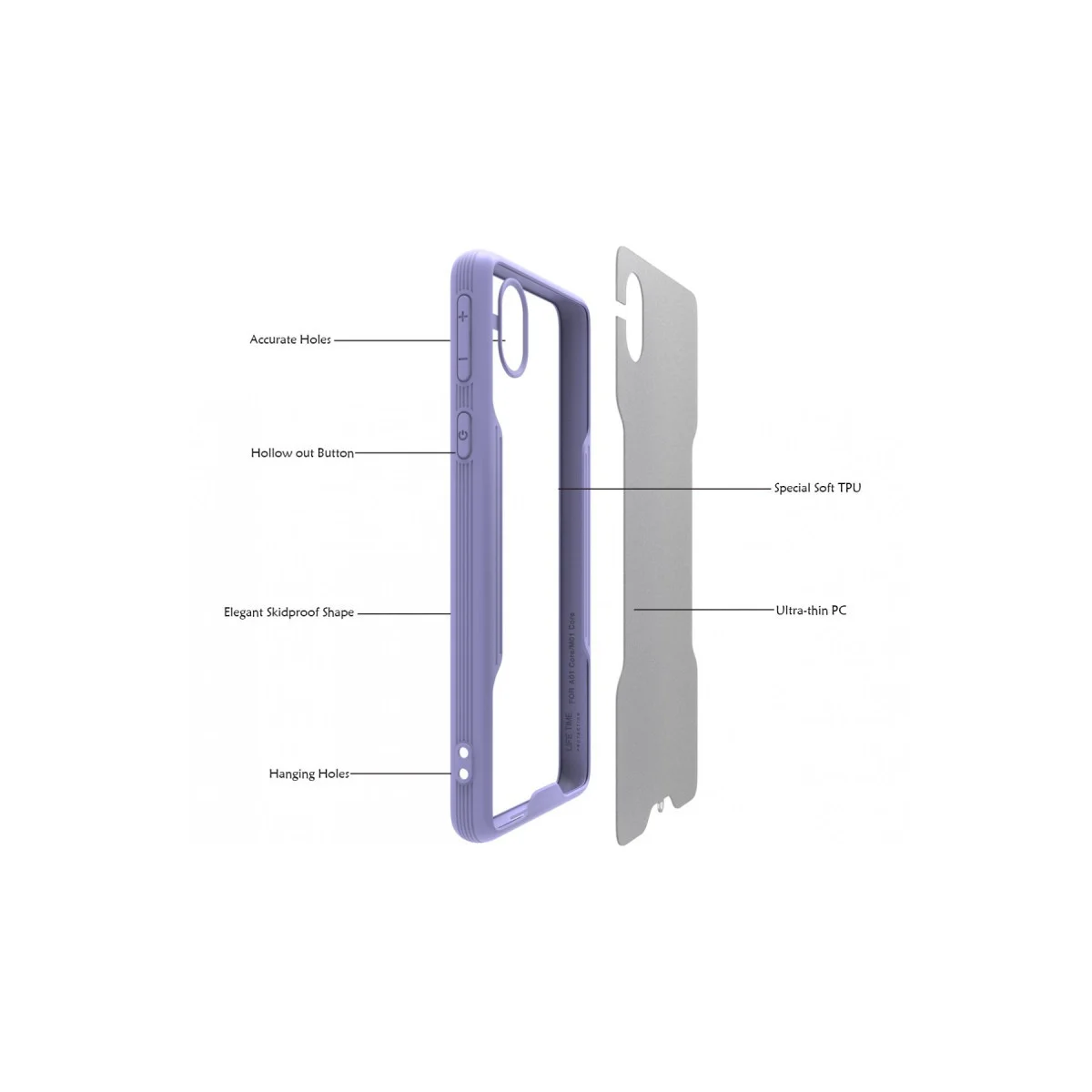Northcity Galaxy A01 Core Kılıf Platin Silikon - Şık ve Dayanıklı Koruma
