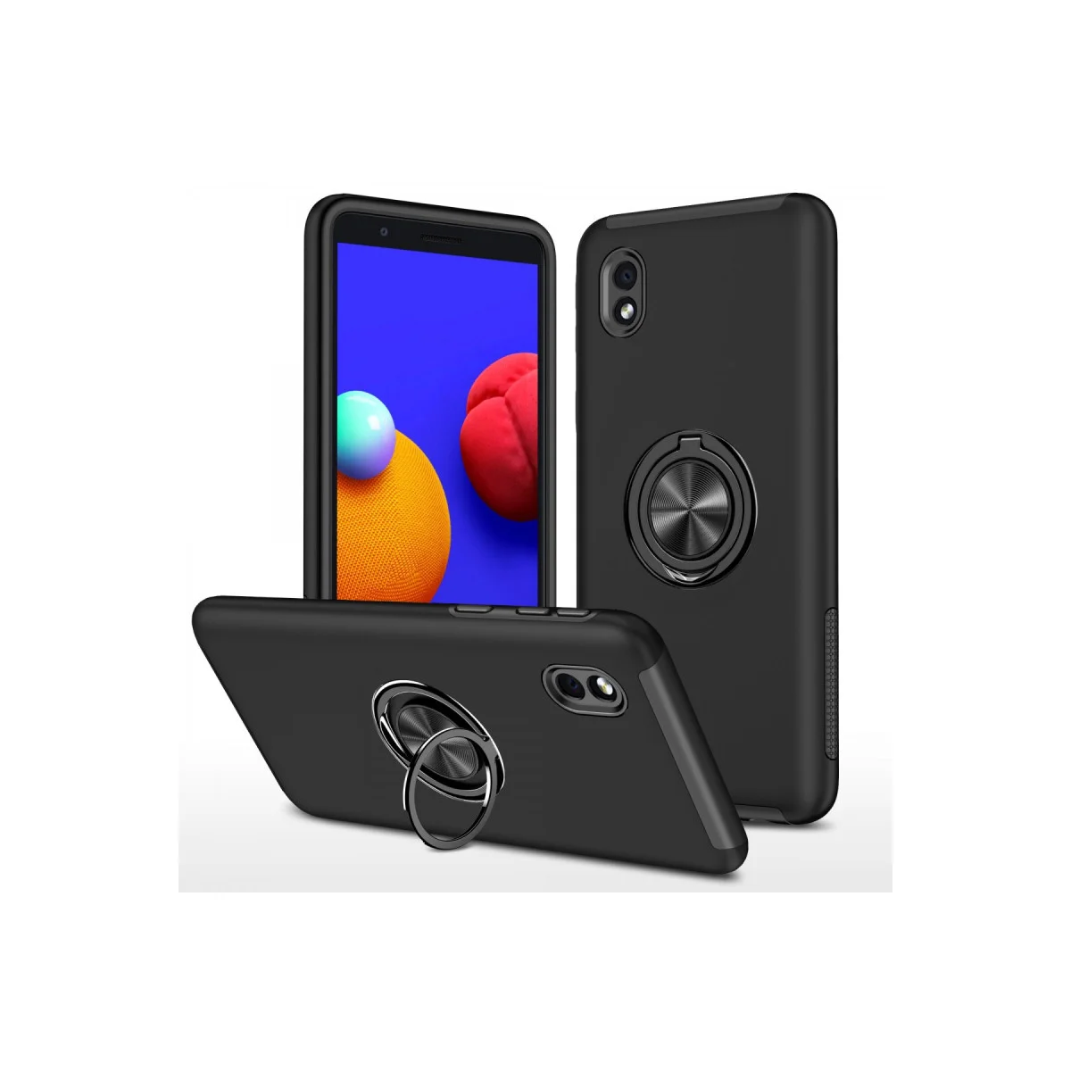 Northcity Galaxy A01 Core Kılıf - Siyah Ultra Korumalı Elit Kılıf (Mıknatıslı & 360° Dönüşlü)