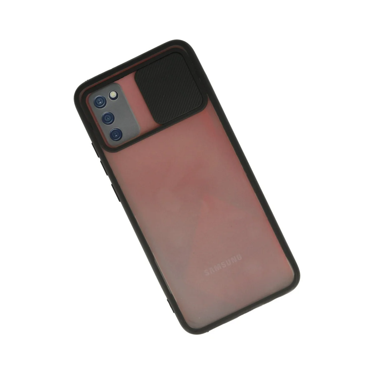 Northcity Galaxy A02S Kamera Sürgülü Kılıf Buzlu Silikon - Siyah
