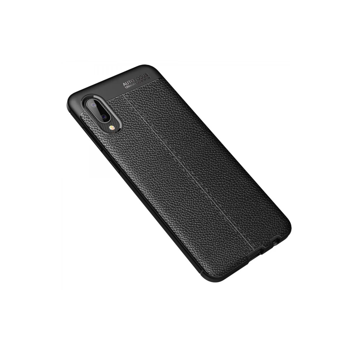 Northcity Galaxy A02 Kılıf Siyah TPU Deri Dokulu Auto Focus Kapak - Güvenli Koruma ve Şıklık