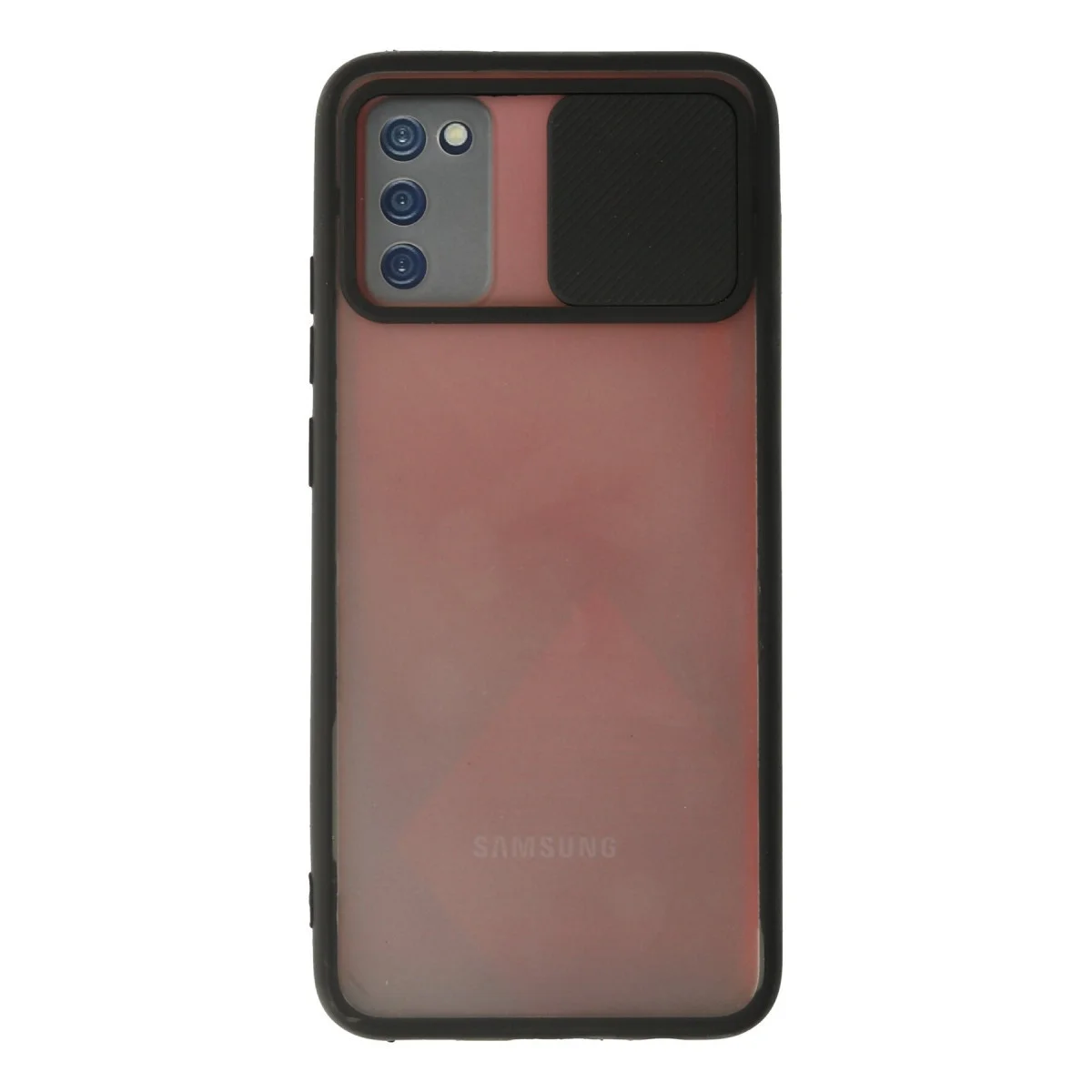 Northcity Galaxy A02S Kamera Sürgülü Kılıf Buzlu Silikon - Siyah