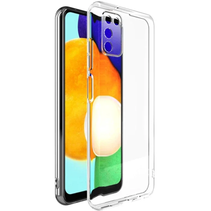 Galaxy A03S Kılıf Şeffaf Kamera Korumalı Silikon Zırh - 0,8 mm Ultra İnce Darbe Emici