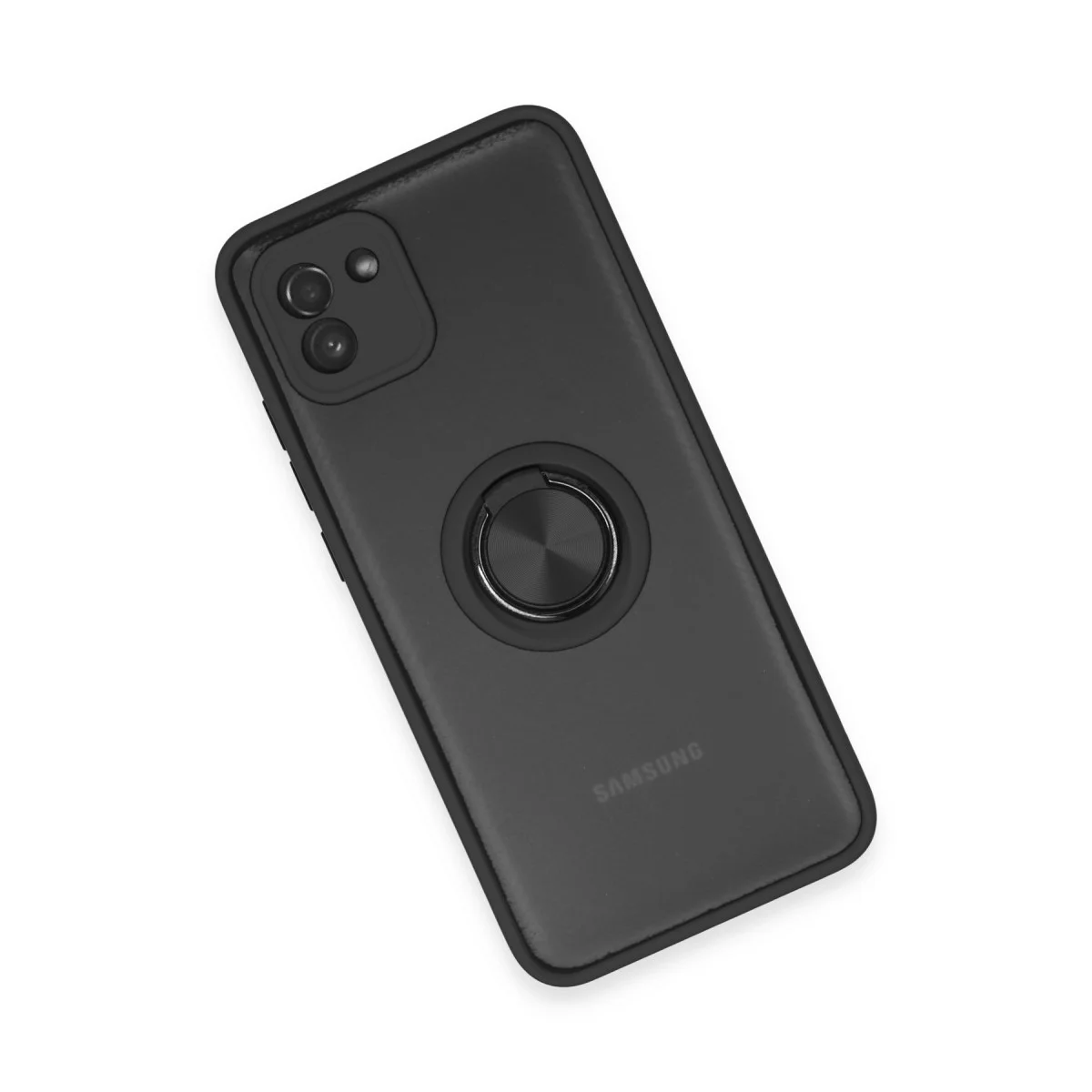 Northcity Galaxy A03 Montreal Yüzüklü Silikon Kılıf - Siyah