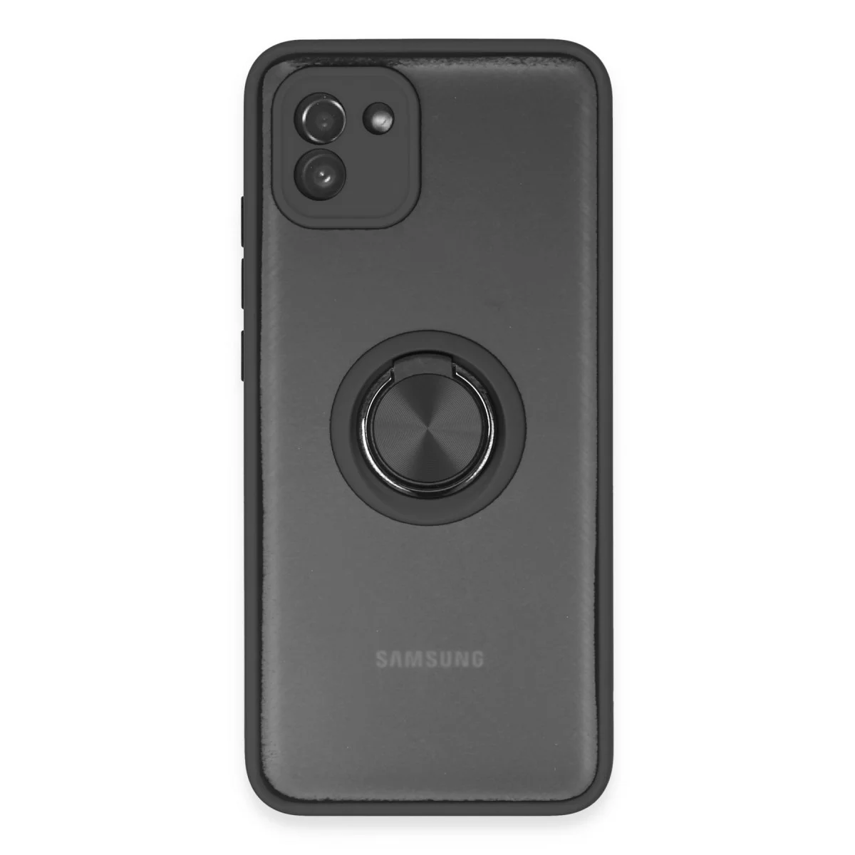 Northcity Galaxy A03 Montreal Yüzüklü Silikon Kılıf - Siyah
