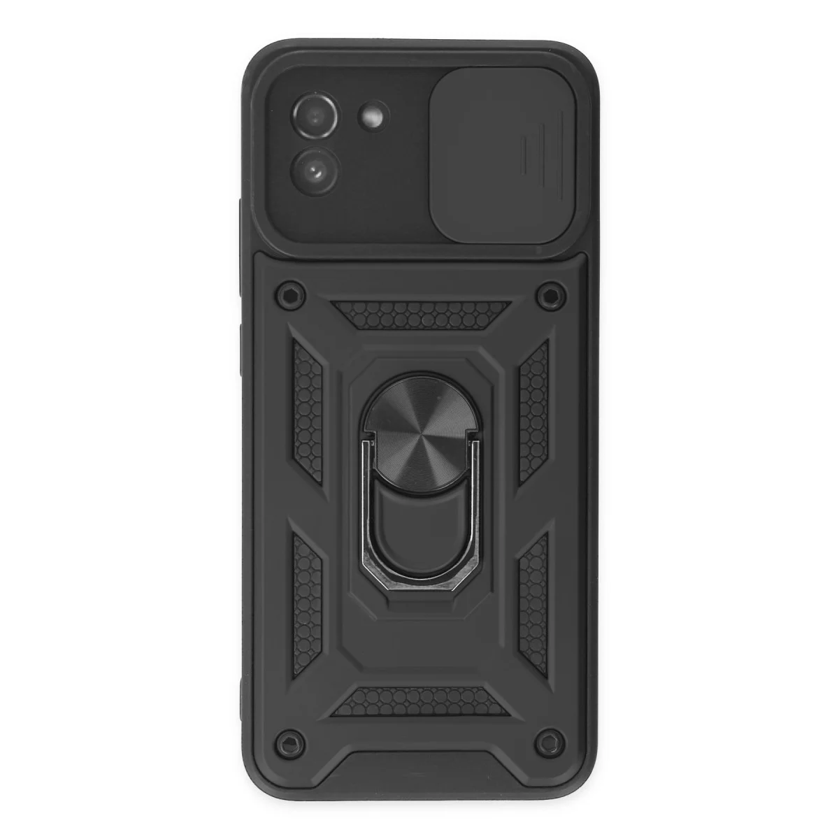 Northcity Galaxy A03 Kılıf Pars Lens Yüzüklü Silikon - Mat, Leke Tutmayan ve Metal Standlı