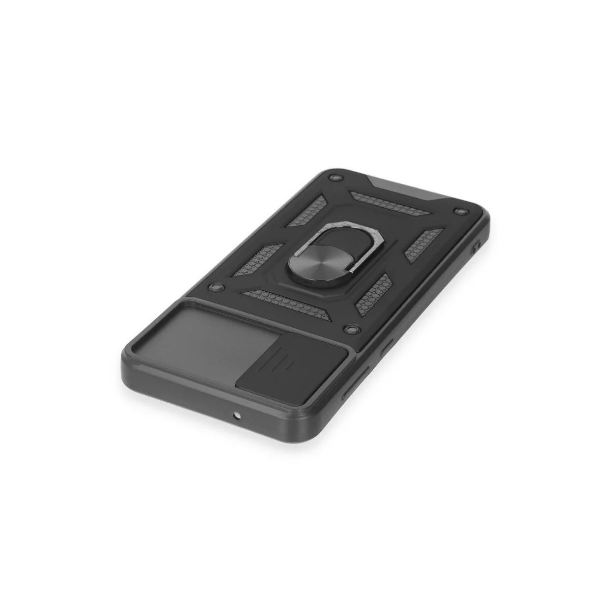 Northcity Galaxy A04E Pars Lens Yüzüklü Silikon Kılıf - Siyah ve Stand Özelliği