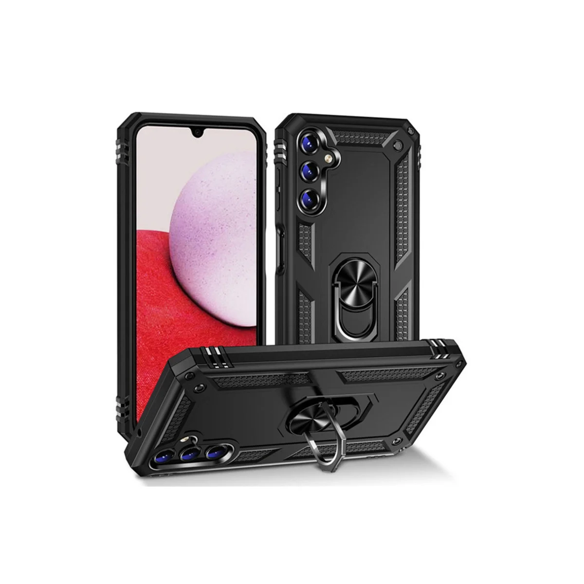 Northcity Galaxy A04S Kılıf - Sofya Yüzüklü Silikon Kapak Siyah: Ultra Koruma ve Mıknatıs Uyumlu