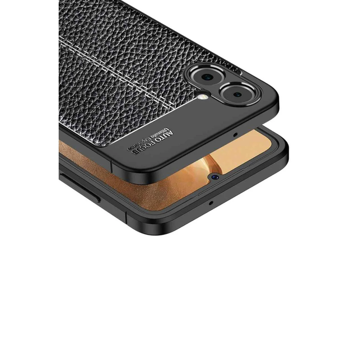 Northcity Galaxy A05 Auto Focus Kılıf - Siyah Deri Dokulu TPU Silikon
