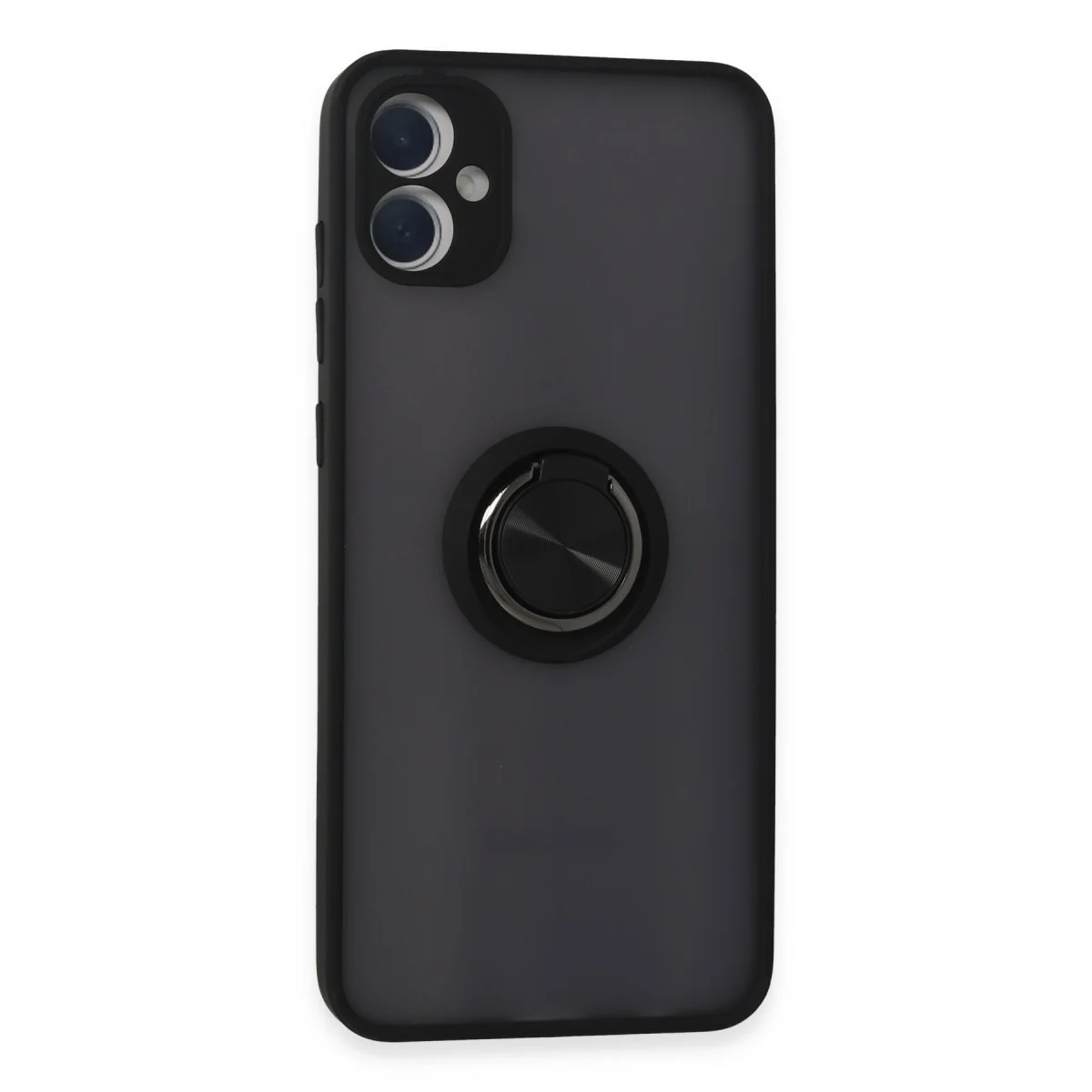 Northcity Galaxy A05 Montreal Yüzüklü Silikon Kılıf - Siyah, Çizilmeye Karşı Korumalı, Metal Halka Stand