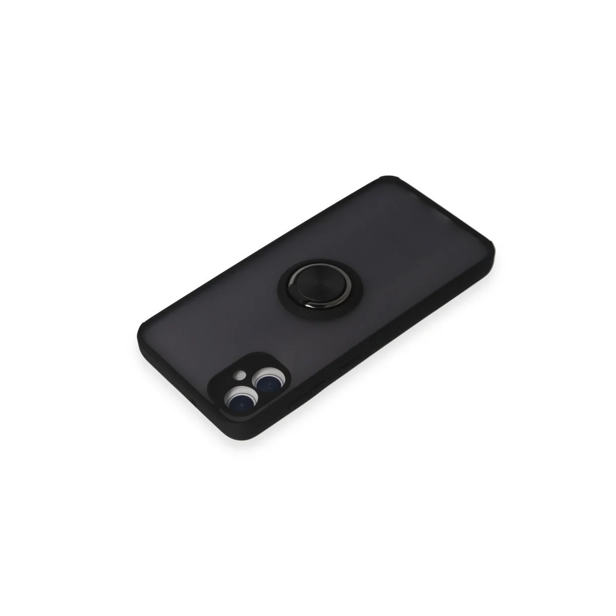 Northcity Galaxy A05 Montreal Yüzüklü Silikon Kılıf - Siyah, Çizilmeye Karşı Korumalı, Metal Halka Stand