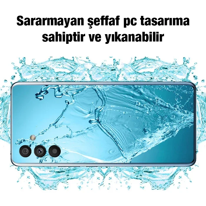 Galaxy A13 5G Kılıf Şeffaf Silikon Kamera Korumalı Darbe Emici Tampon