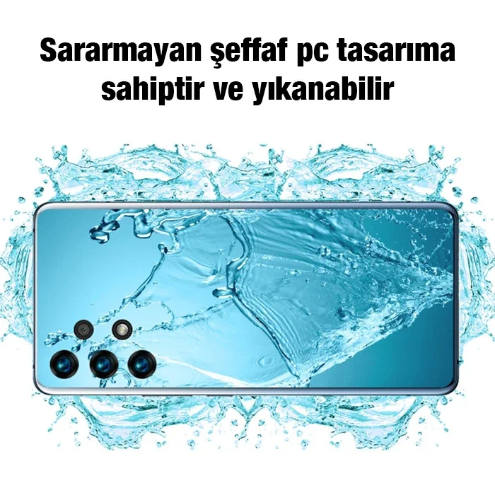 Galaxy A13 4G Kılıf Şeffaf Korumalı İnce Silikon - Kamera Çizilmesine Son
