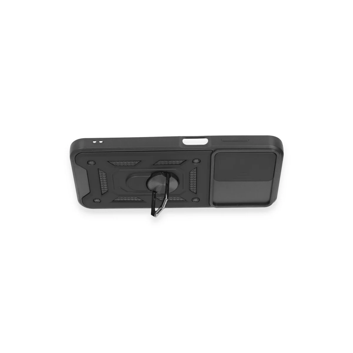 Northcity Galaxy A14 4G Kılıf - Pars Lens Kalkanlı, Mat, Standlı ve Darbe Korumalı Siyah