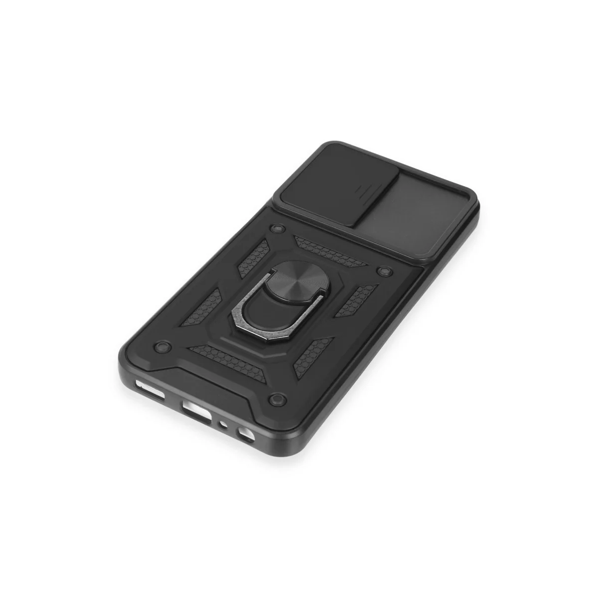 Northcity Galaxy A14 4G Kılıf - Pars Lens Kalkanlı, Mat, Standlı ve Darbe Korumalı Siyah