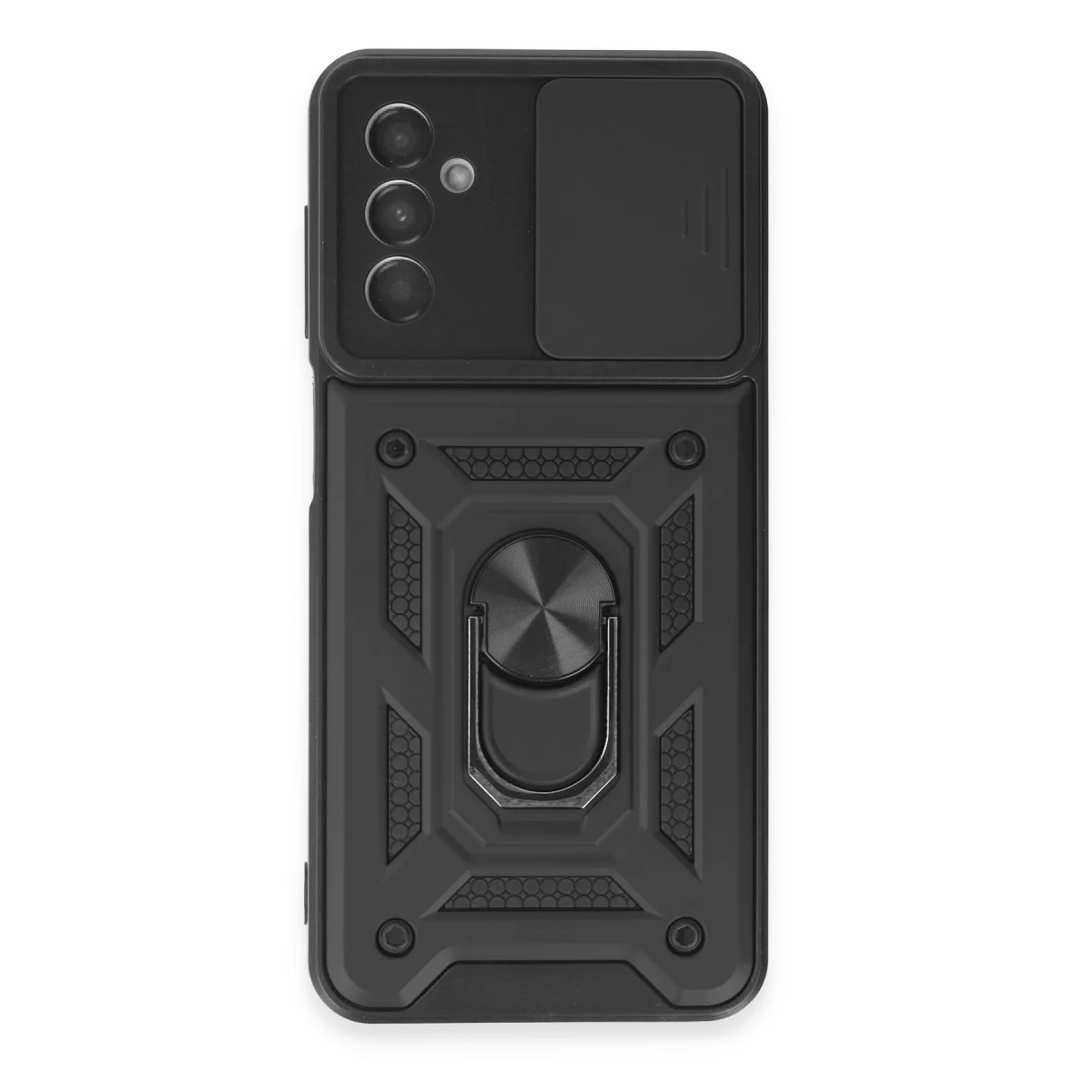 Northcity Galaxy A14 4G Kılıf - Pars Lens Kalkanlı, Mat, Standlı ve Darbe Korumalı Siyah