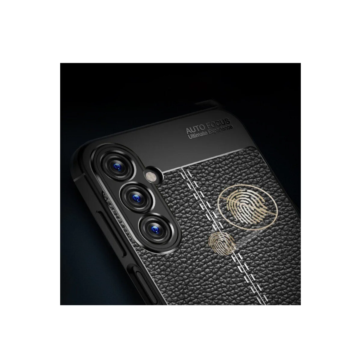 Northcity Galaxy A15 4G Deri Dokulu Auto Focus Kılıf - Siyah TPU, Yüksek Darbe Korumalı