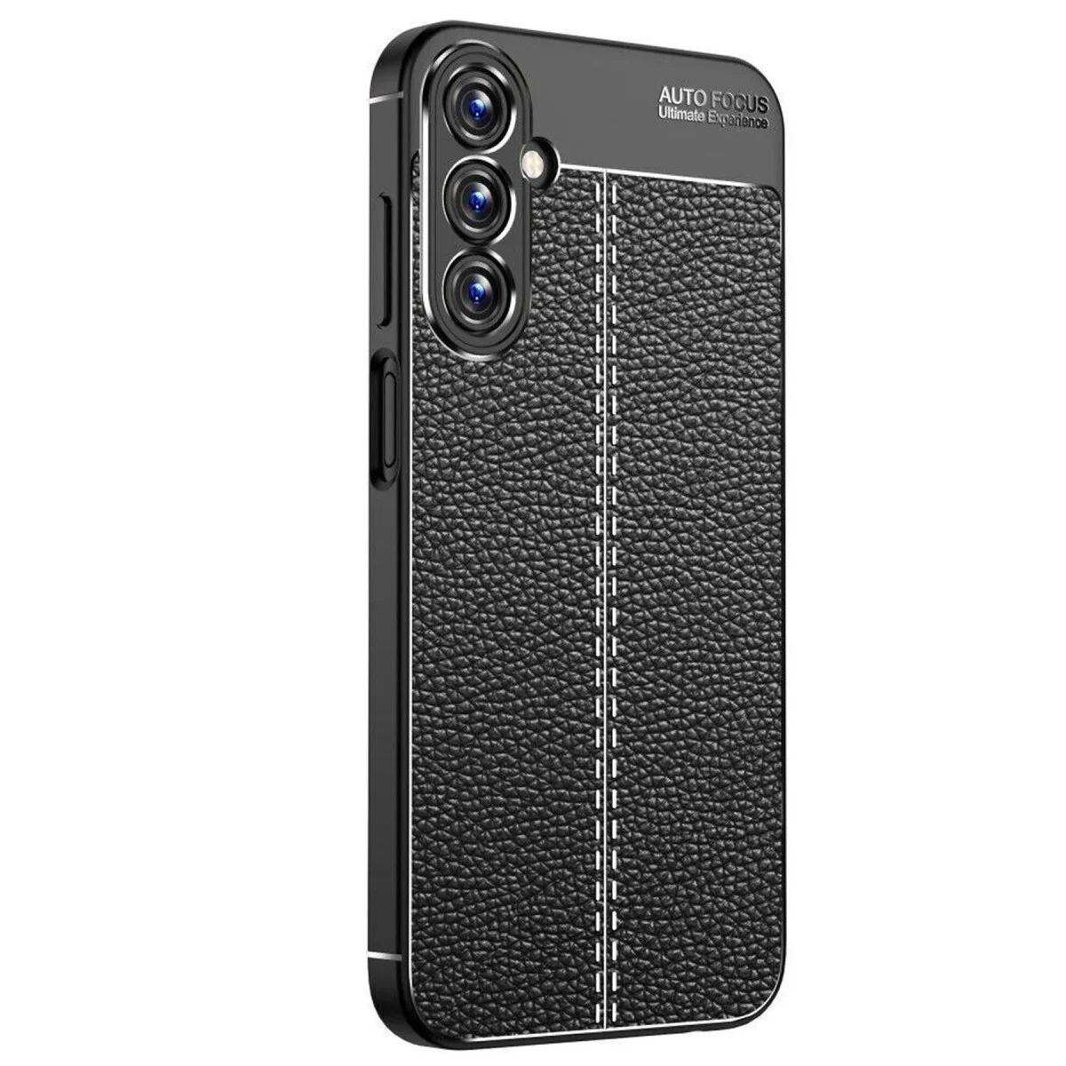 Northcity Galaxy A15 4G Deri Dokulu Auto Focus Kılıf - Siyah TPU, Yüksek Darbe Korumalı