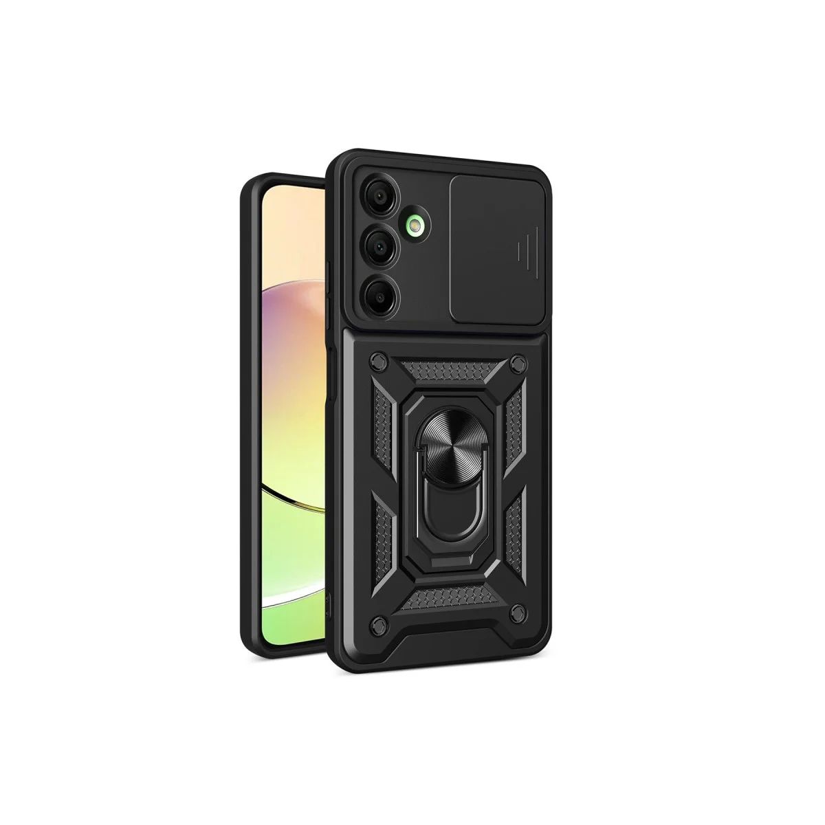 Northcity Galaxy A16 5G Kılıf - Pars Lens Yüzüklü Silikon Kılıf Siyah
