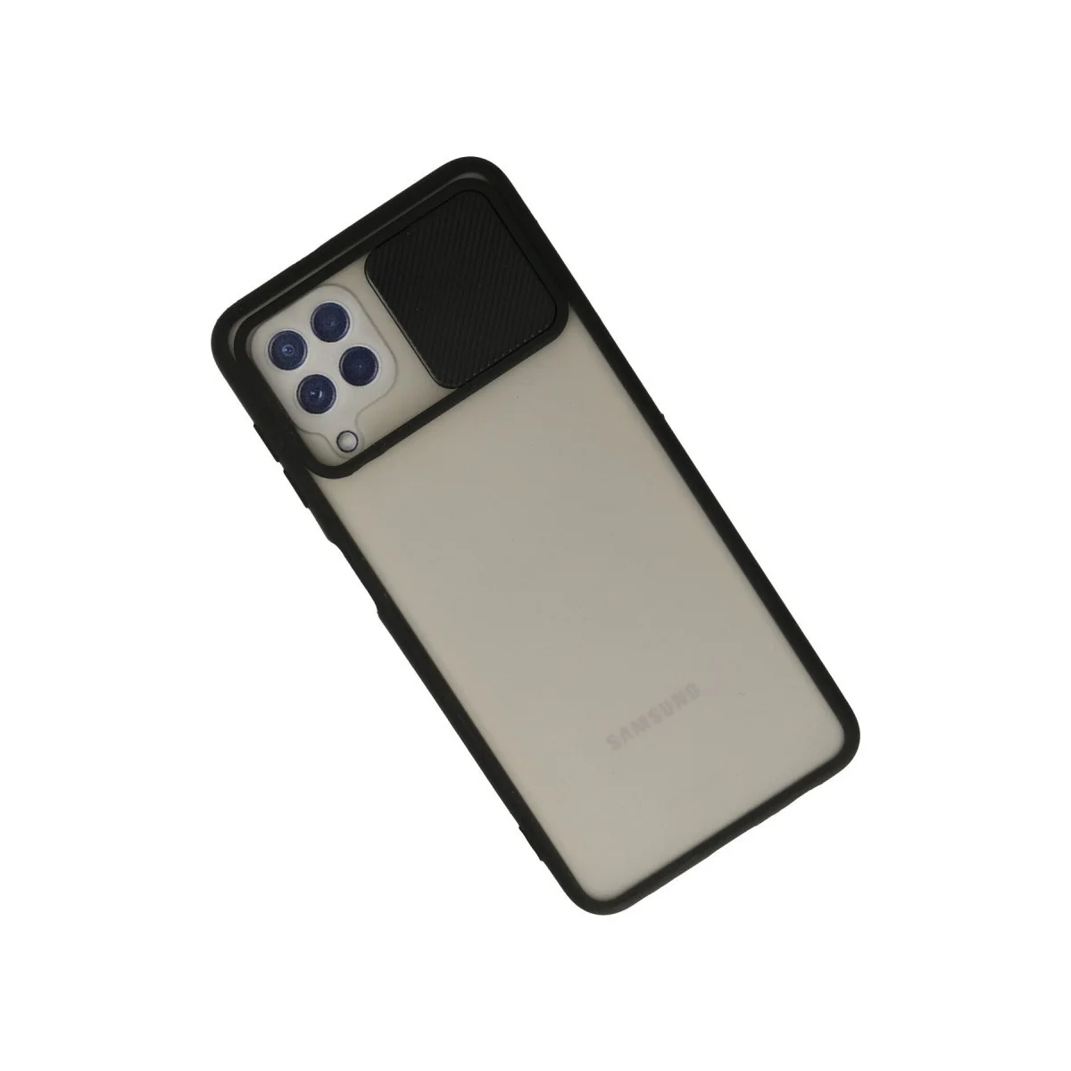 Northcity Galaxy A22 Kılıf Palm Buzlu Kamera Sürgülü Silikon - Siyah