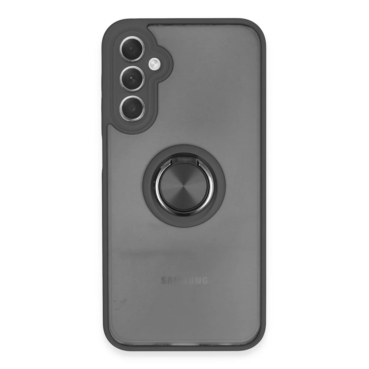 Northcity Galaxy A24 4G Kılıf Montreal Yüzüklü Silikon Kapak - Siyah
