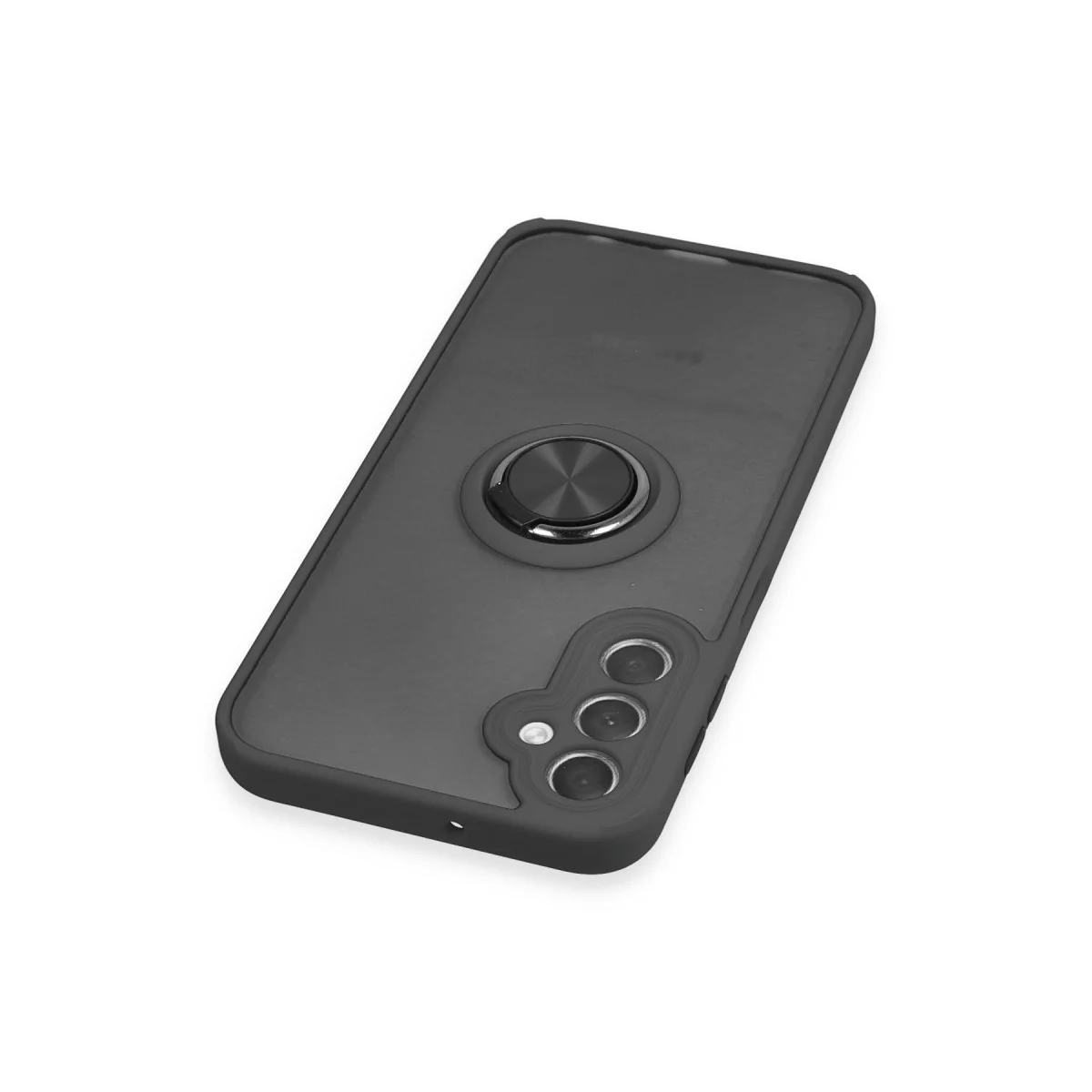Northcity Galaxy A24 4G Kılıf Montreal Yüzüklü Silikon Kapak - Siyah