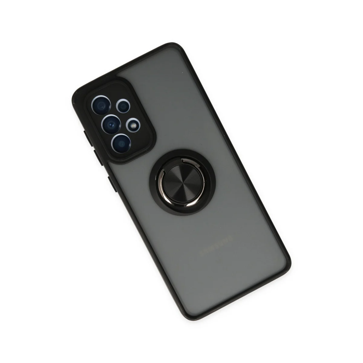 Northcity Galaxy A33 5G Montreal Silikon Kılıf - Siyah, Parmak İzi Bırakmayan ve Metal Standlı Koruma