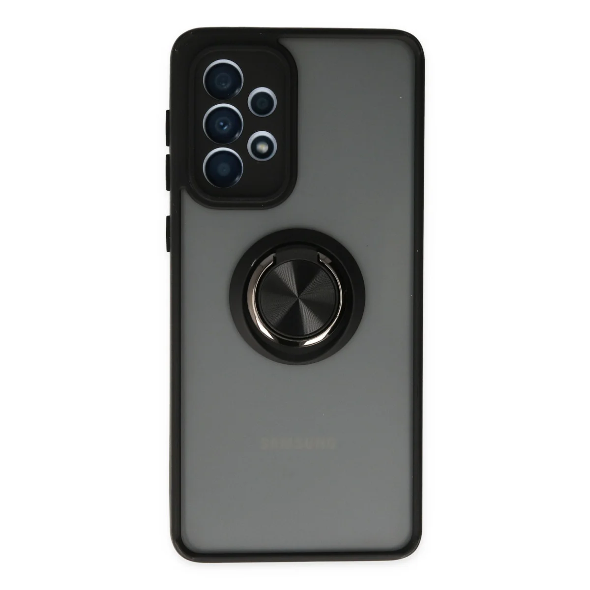 Northcity Galaxy A33 5G Montreal Silikon Kılıf - Siyah, Parmak İzi Bırakmayan ve Metal Standlı Koruma