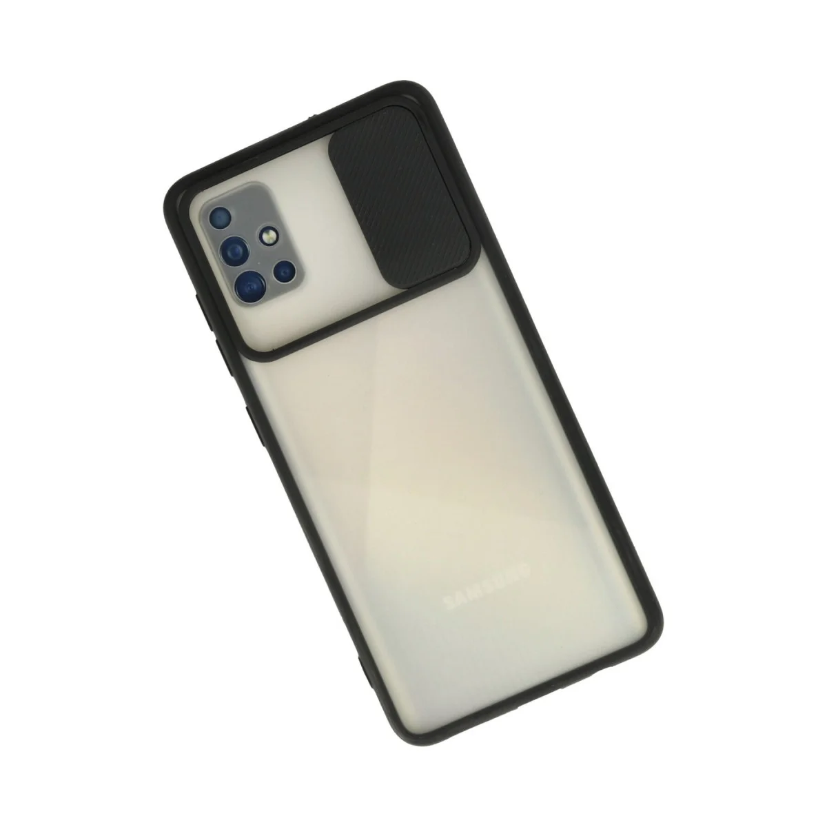 Northcity Galaxy A71 Kılıf: Palm Buzlu Kamera Sürgülü Silikon - Siyah