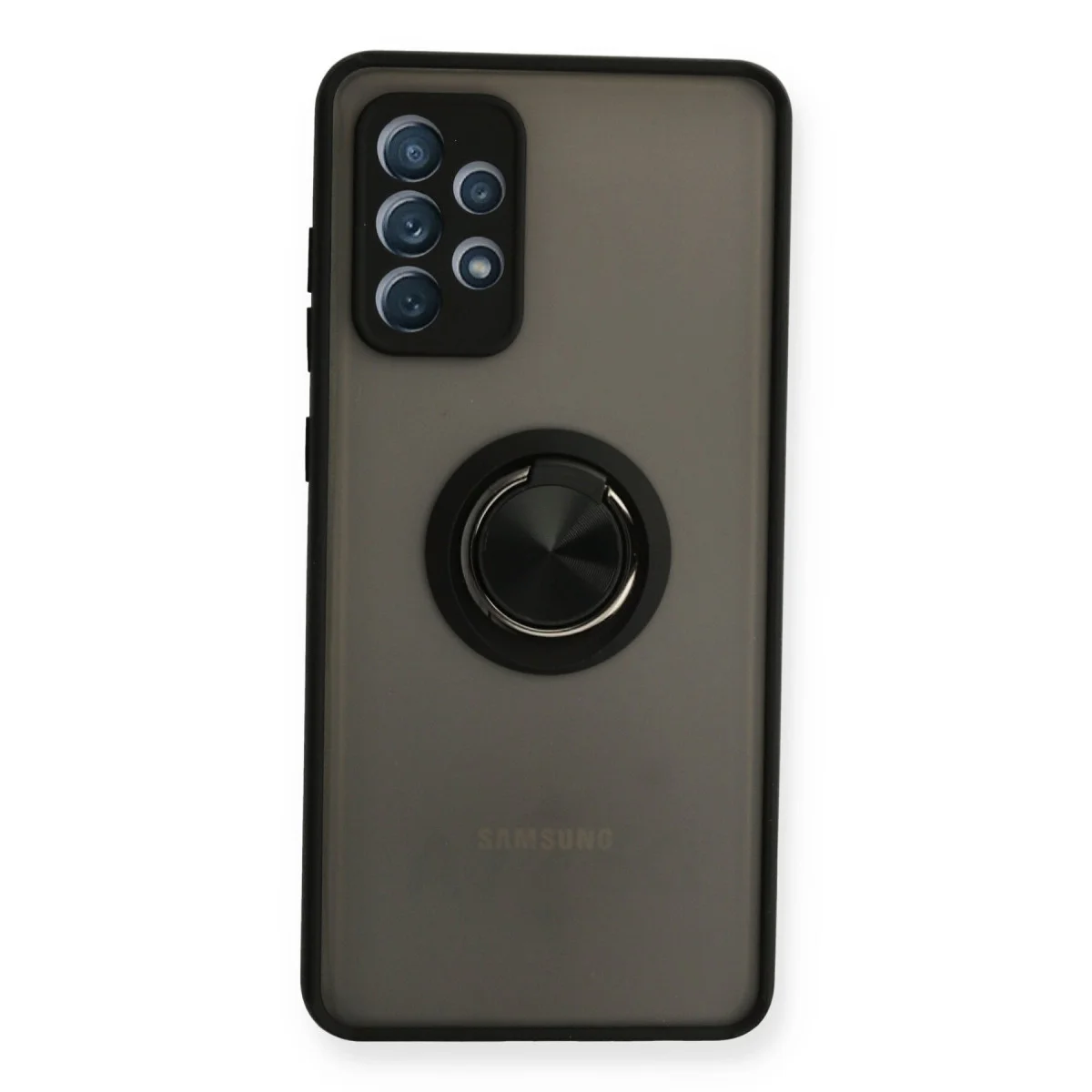 Northcity Galaxy A72 Montreal Yüzüklü Silikon Kılıf - Siyah