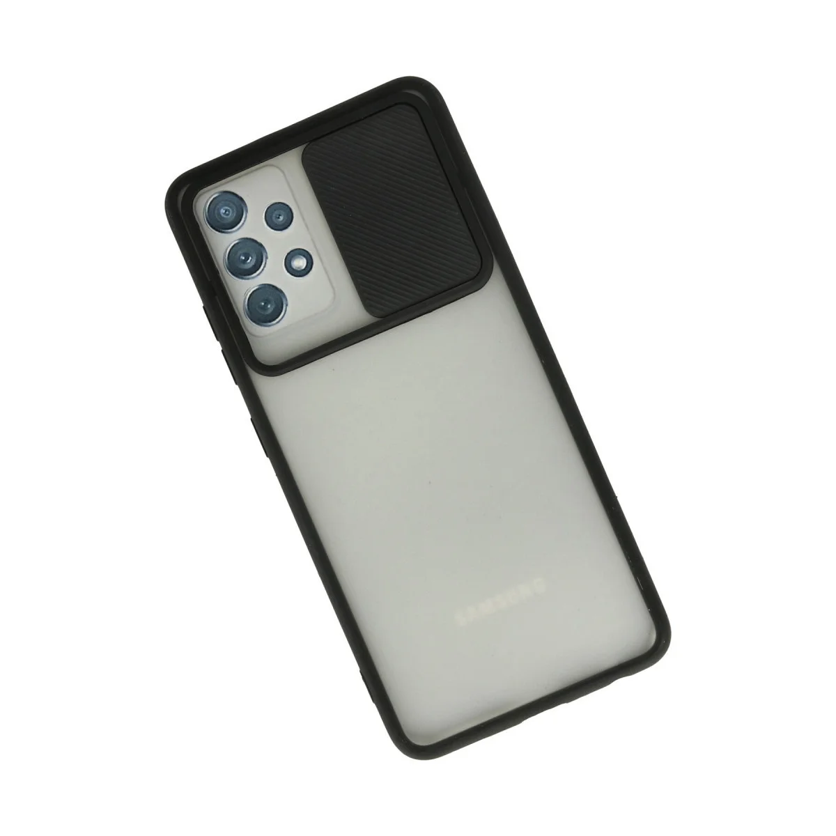Northcity Galaxy A72 Kılıf Palm Buzlu Kamera Sürgülü Silikon - Siyah