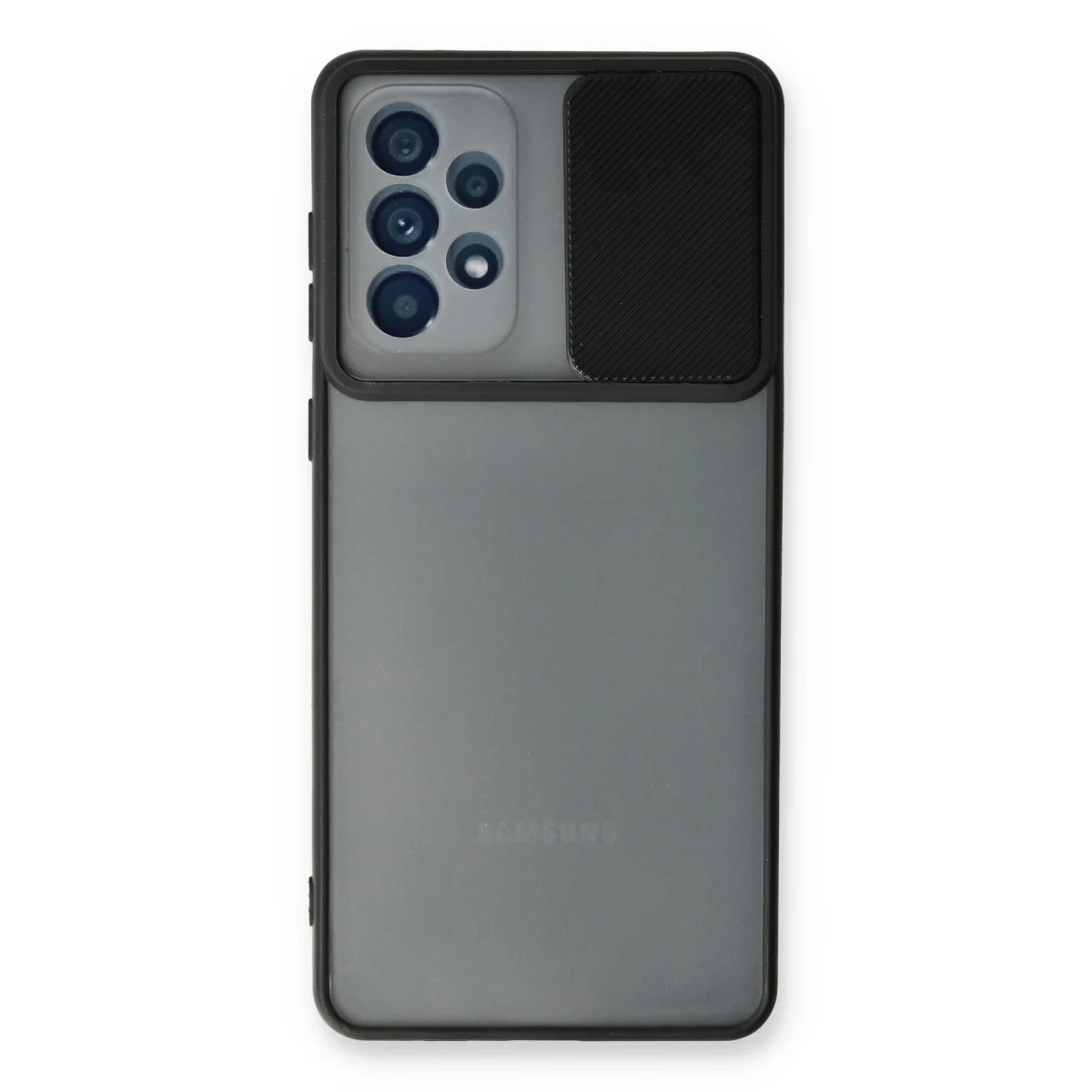 Northcity Galaxy A73 5G Kılıf - Buzlu Kamera Sürgülü Silikon, Toz ve Çizik Koruması (Siyah)