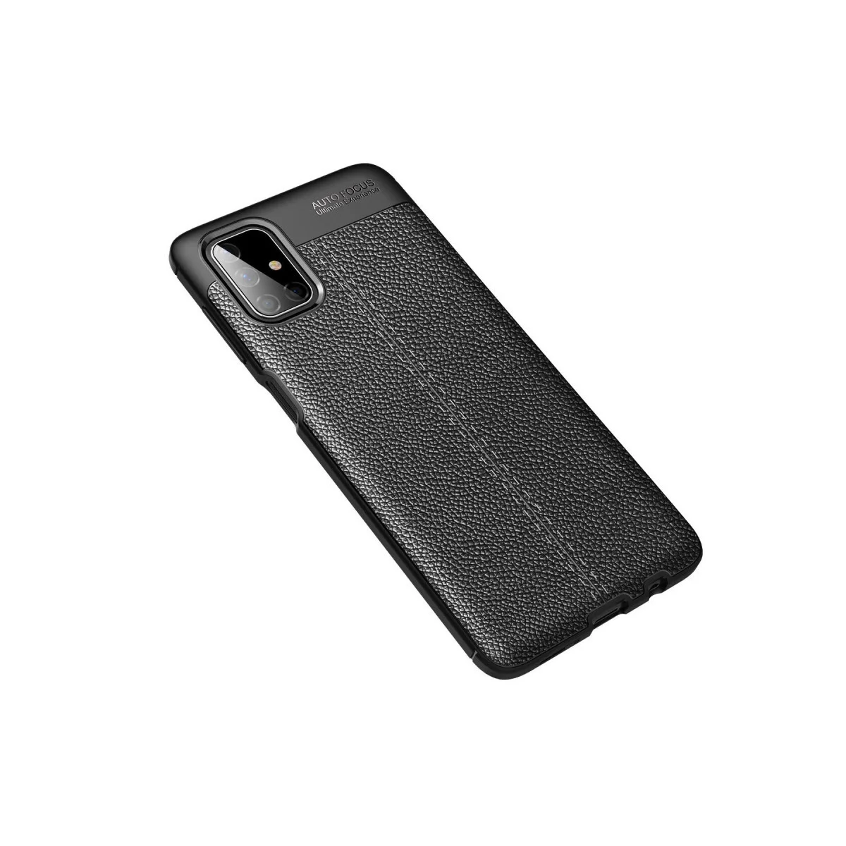 Northcity Galaxy M51 Auto Focus Kılıf - Siyah TPU Deri Dokulu Premium Koruma Kılıfı