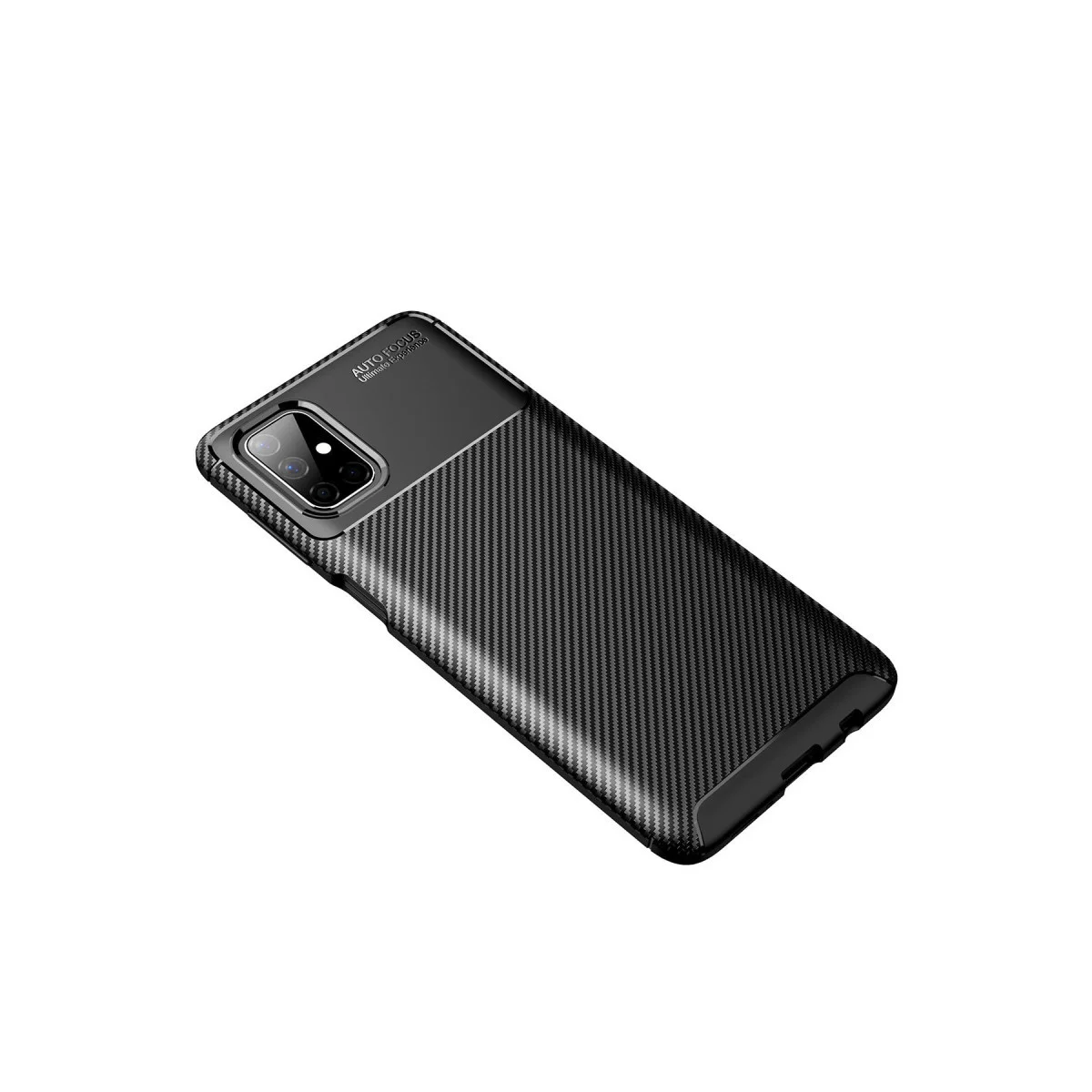 Northcity Galaxy M51 Kılıf Auto Focus Karbon Kapak - Siyah, Sağlam ve Estetik Koruma