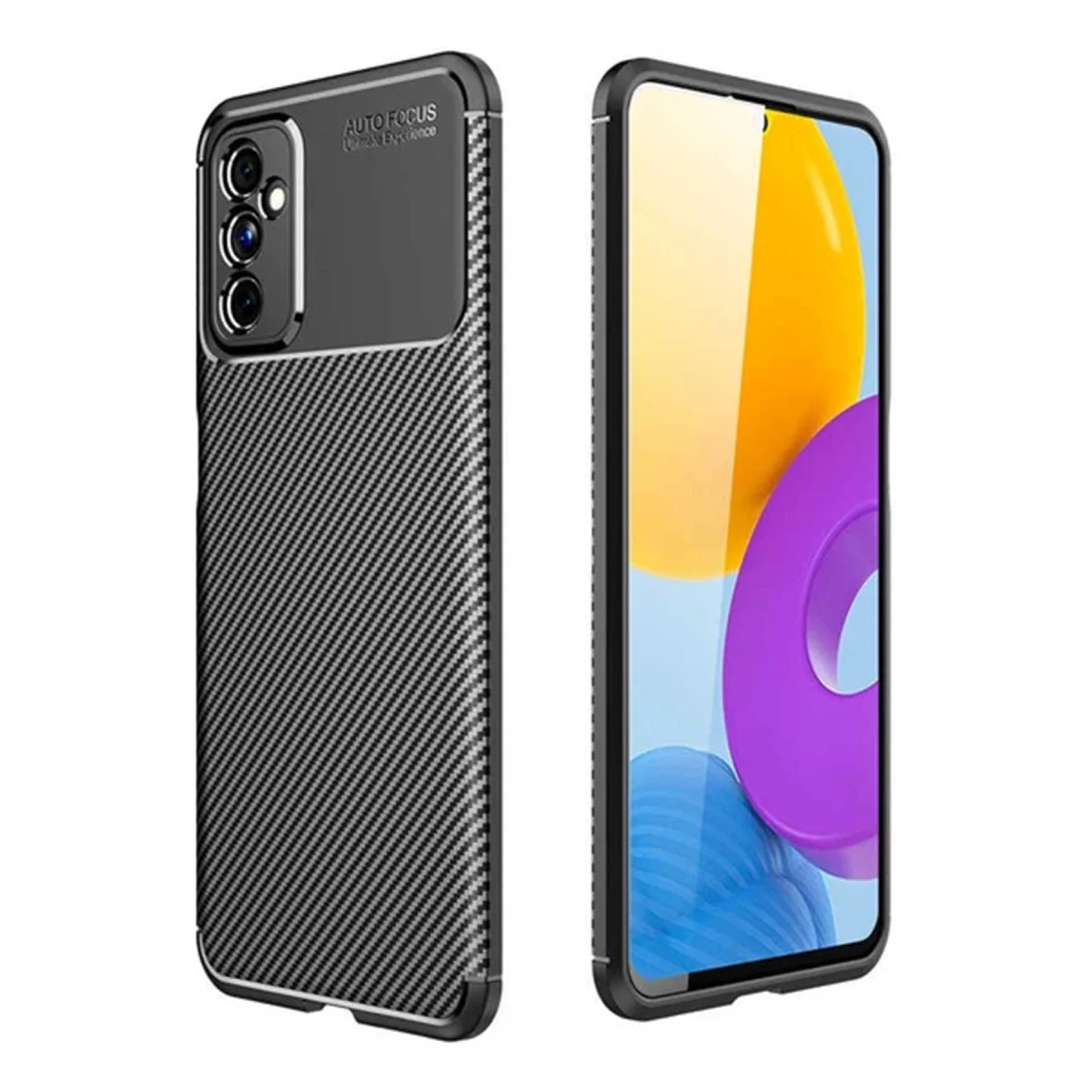 Northcity Galaxy M52 5G Karbon Fiber Kılıf - Siyah Auto Focus Ekstra Koruma