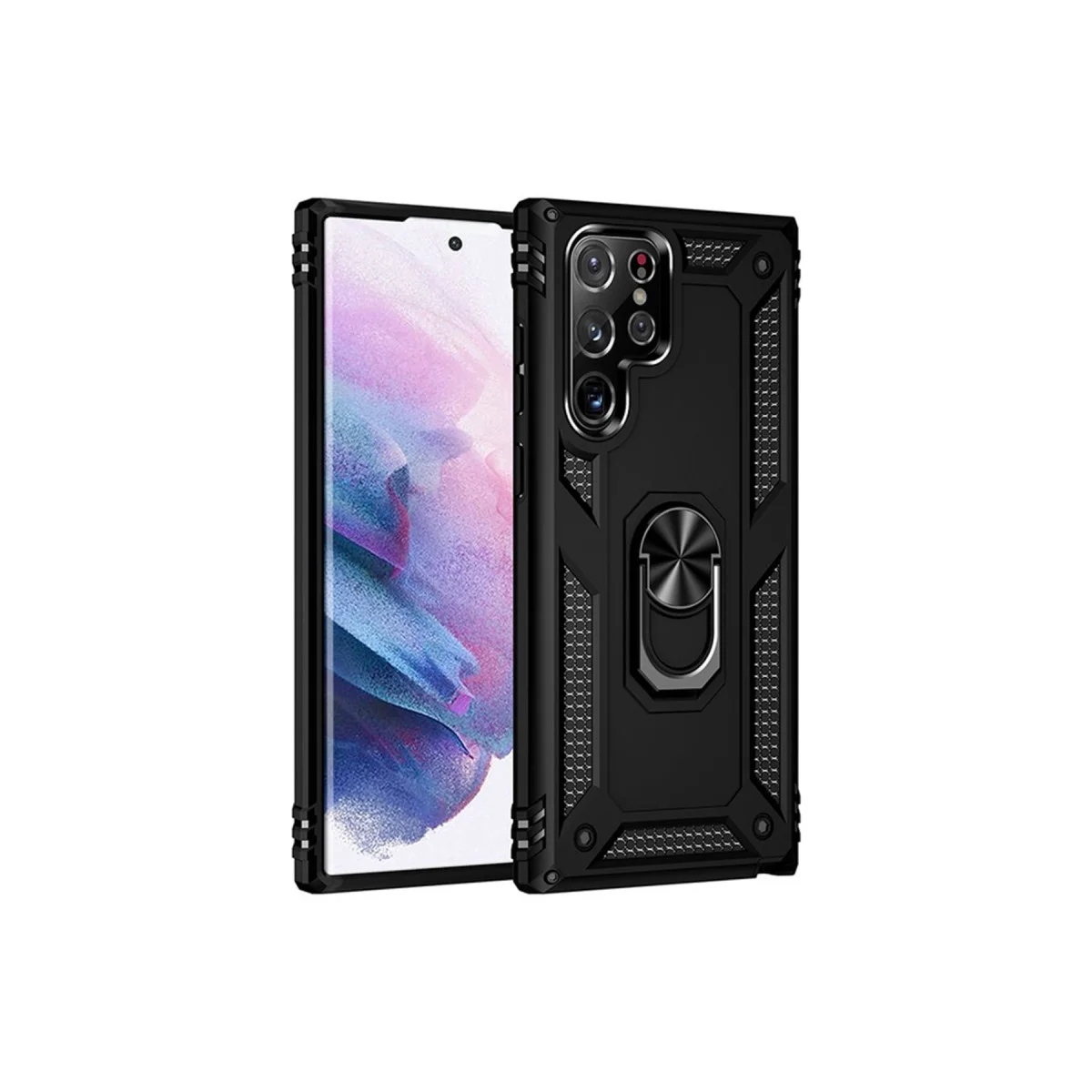Northcity Galaxy S21 Ultra Kılıf - Siyah, TPU Silikon ve Rubber Çerçeve ile Maksimum Koruma