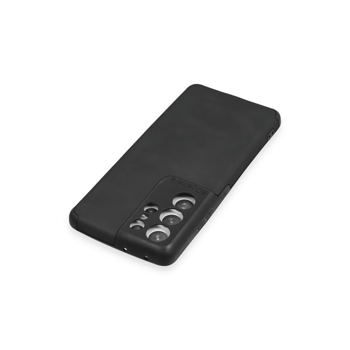 Northcity Galaxy S21 Ultra Kılıf Deri Silikon - Kamera ve Köşe Korumalı Siyah Kılıf