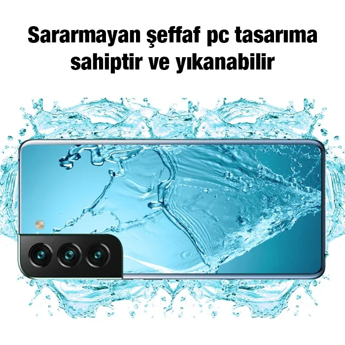Galaxy S22 Plus Kılıf Şeffaf Kamera Korumalı Ince Silikon - Darbeye Dayanıklı