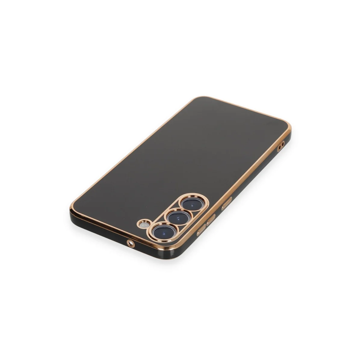 Northcity Galaxy S23 Plus Volet Silikon Kılıf - Siyah ve Altın Detaylı Premium Koruma