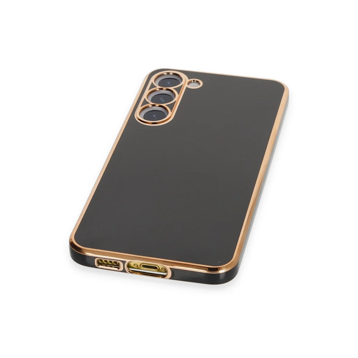 Northcity Galaxy S23 Plus Volet Silikon Kılıf - Siyah ve Altın Detaylı Premium Koruma