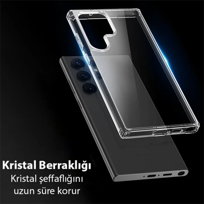 Galaxy S23 Ultra Kılıfı Darbe Emici Şeffaf Silikon - Mükemmel Koruma