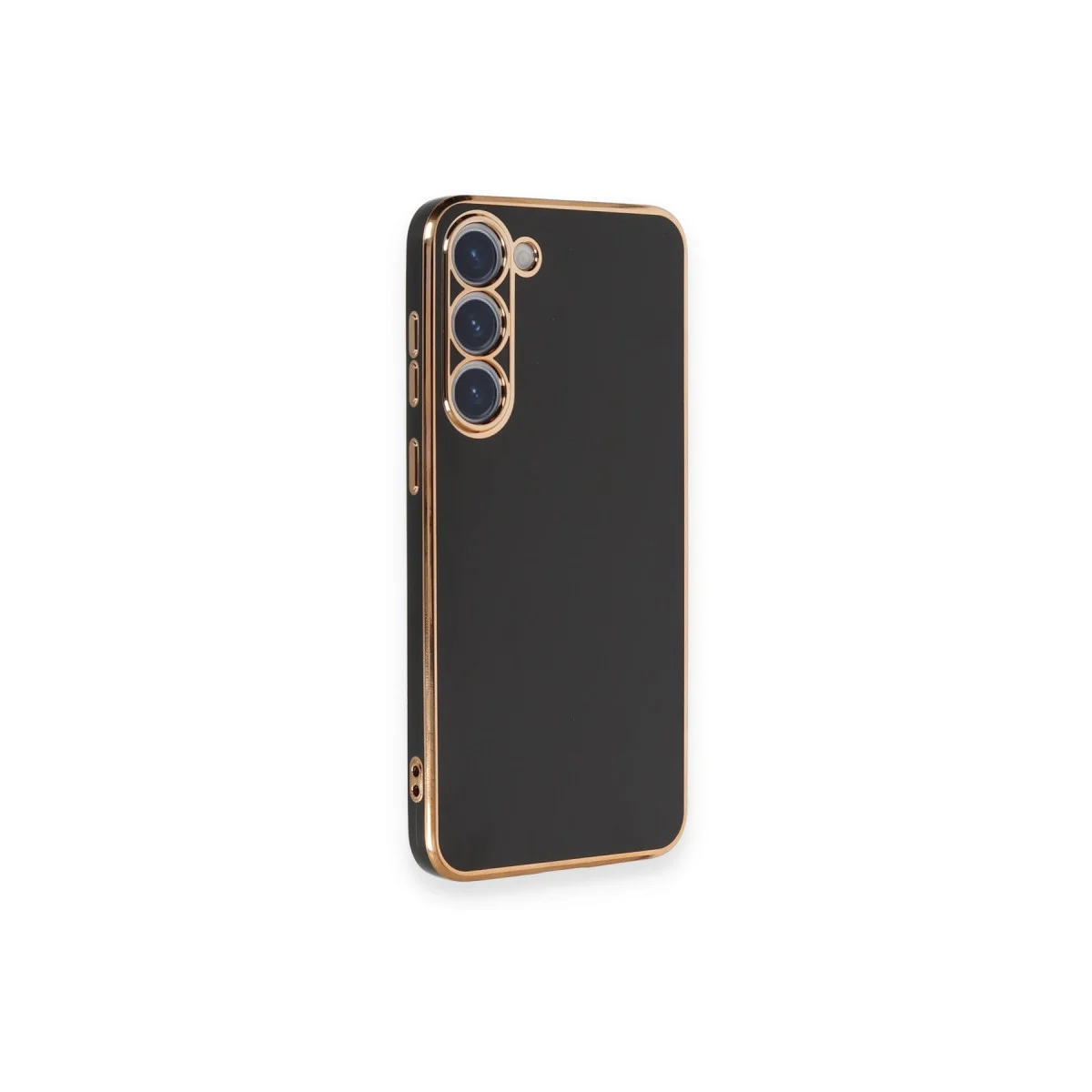Northcity Galaxy S23 Plus Volet Silikon Kılıf - Siyah ve Altın Detaylı Premium Koruma