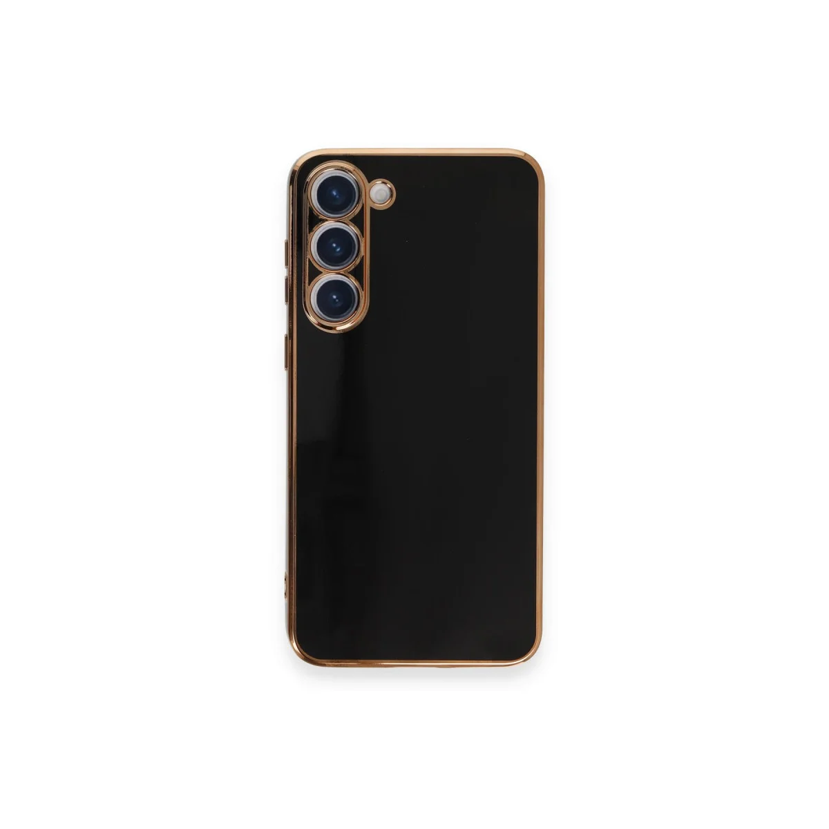 Northcity Galaxy S23 Plus Volet Silikon Kılıf - Siyah ve Altın Detaylı Premium Koruma