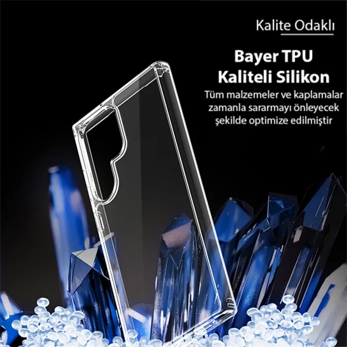 Galaxy S23 Ultra Kılıfı Darbe Emici Şeffaf Silikon - Mükemmel Koruma