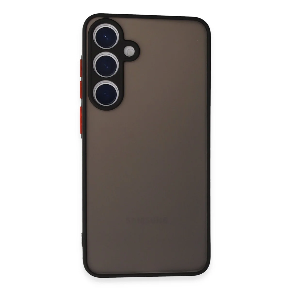 Northcity Galaxy S24 Montreal Silikon Kılıf - Siyah Kamera Korumalı Buzlu Arka Panel